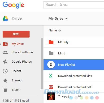 Create playlists in Google Drive