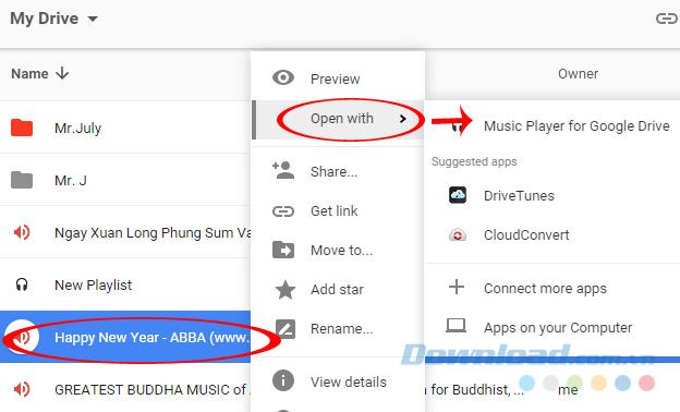 Create playlists in Google Drive