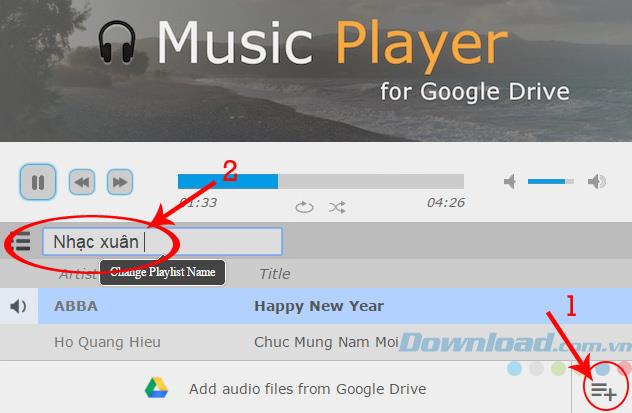 Create playlists in Google Drive