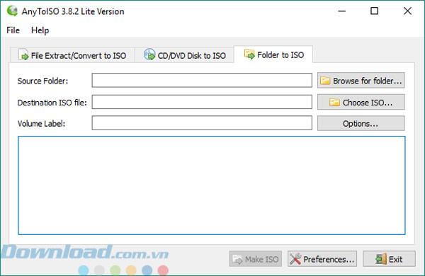 Petunjuk untuk membuat file ISO tercepat dengan AnyToISO