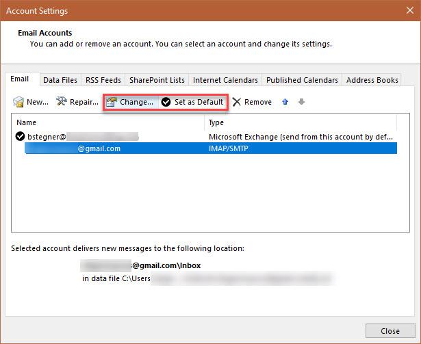 How to set up Gmail management on Outlook