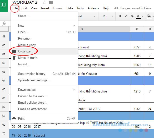 How to transfer data from Google Docs to Google Drive