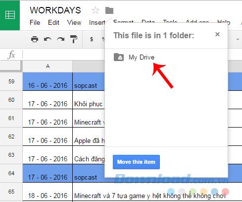 How to transfer data from Google Docs to Google Drive