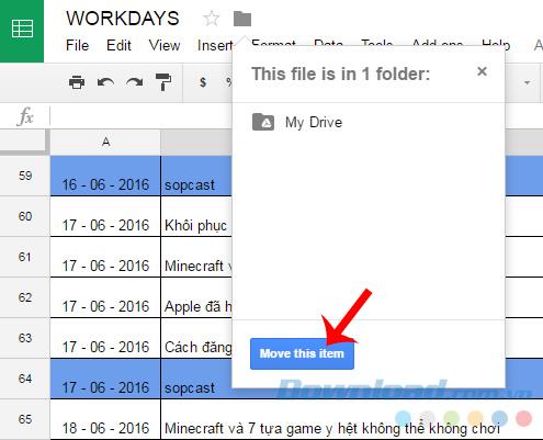 How to transfer data from Google Docs to Google Drive