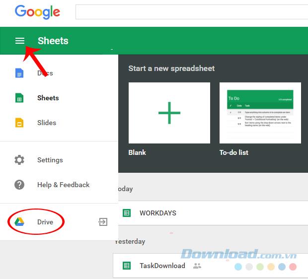 How to transfer data from Google Docs to Google Drive