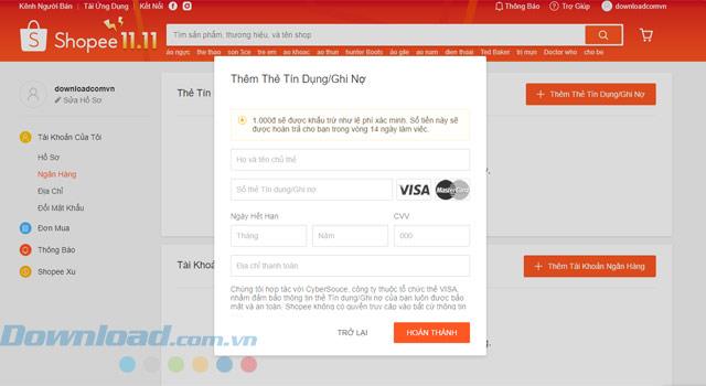 Instructions to edit your Shopee account information