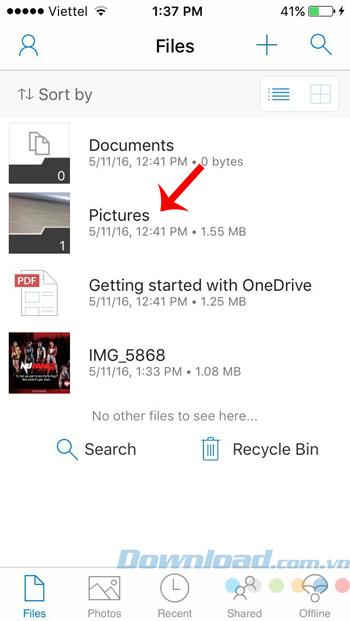 How to use OneDrive storage on iPhone?