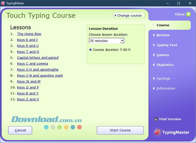 Instructions for using TypingMaster Pro software on the computer