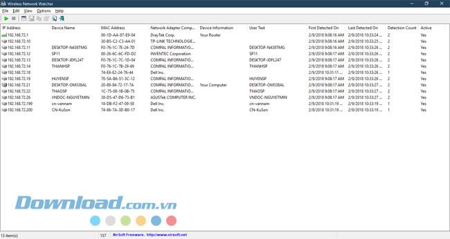 Manual Wireless Network Watcher para verificar los usuarios de Wifi