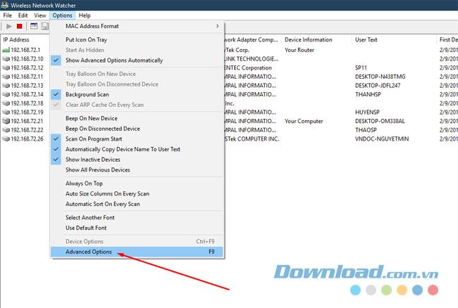 Manual Wireless Network Watcher para verificar los usuarios de Wifi