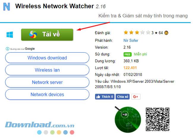 Instructions for downloading and installing Wireless Network Watcher software