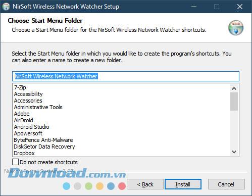 Instructions for downloading and installing Wireless Network Watcher software