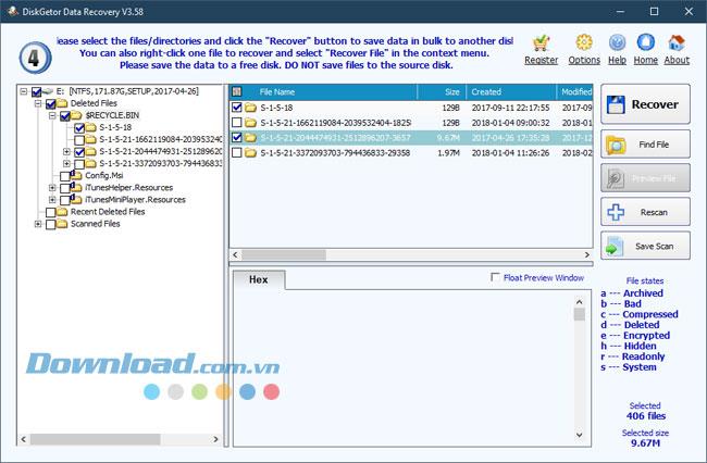 Anweisungen zum Wiederherstellen von Daten mit DiskGetor Data Recovery