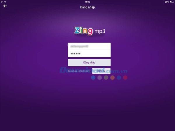 मोबाइल पर Zing MP3 खाता पंजीकृत करने के निर्देश