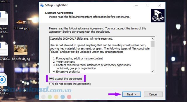 Anweisungen zum Installieren der LightShot-Software auf dem Computer