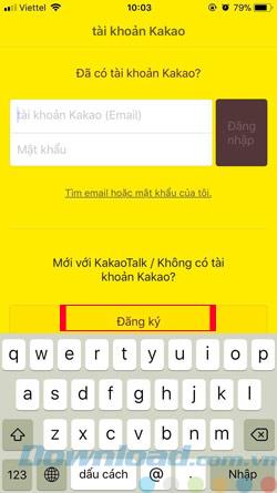 Instructions for registering a KakaoTalk account