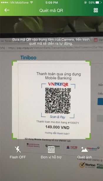 Guide to paying QR Pay via Vietcombank