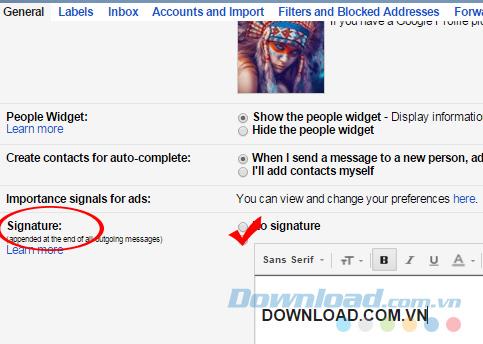 Anweisungen zum Erstellen einer Signatur in Google Mail