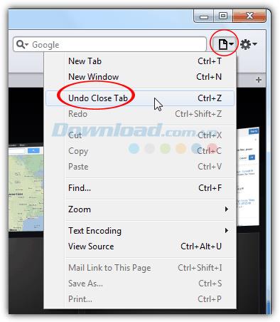 Petunjuk untuk membuka kembali tab yang baru saja ditutup di Chrome, Firefox, Safari, Opera