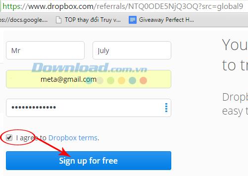 Como criar uma conta Dropbox mais rapidamente