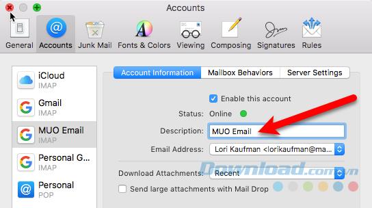 Instructions for adding and deleting email accounts on Mac, iPhone and iPad