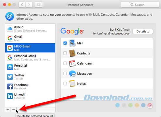 Instructions for adding and deleting email accounts on Mac, iPhone and iPad