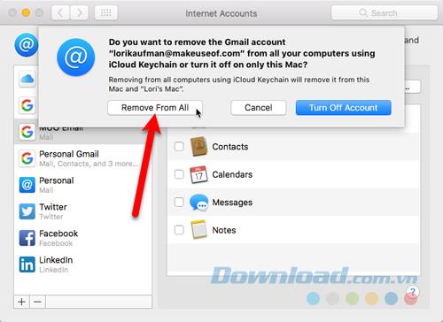 Instructions for adding and deleting email accounts on Mac, iPhone and iPad