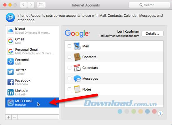 Instructions for adding and deleting email accounts on Mac, iPhone and iPad