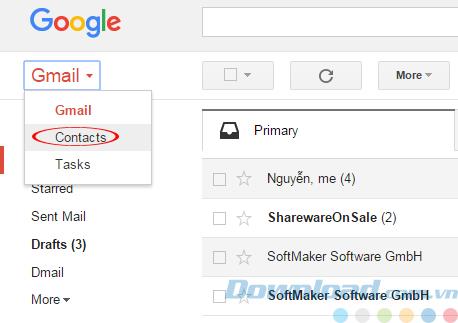 Bagaimana memulihkan kontak di Gmail
