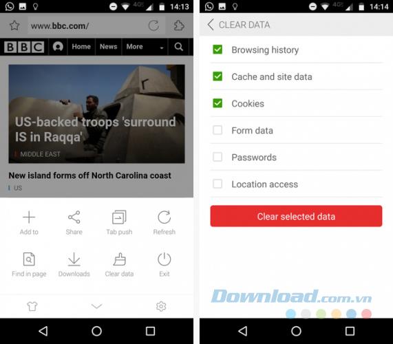 Instructions for clearing browsing history on Android devices