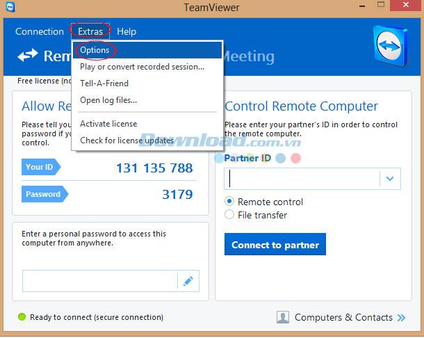 Instructions on how to anonymize and turn off online status on TeamViewer