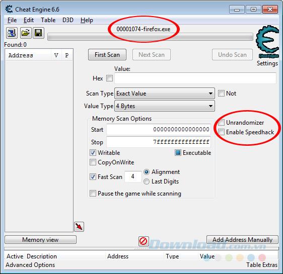 Speed ​​up Firefox with Cheat Engine