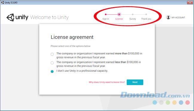 How to create an Unity account to design a game