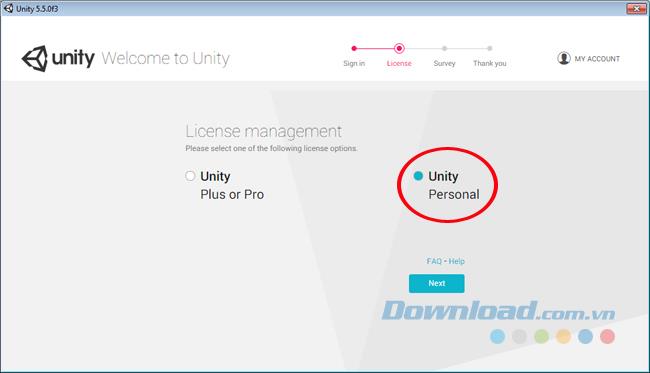 How to create an Unity account to design a game