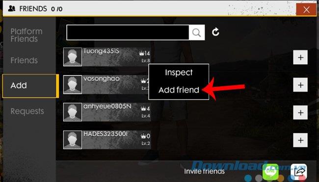 How to make friends in Garena Free Fire