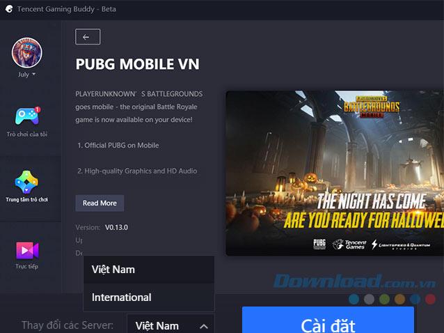 نحوه بارگیری و نصب PUBG Mobile VNG در Tencent Gaming Buddy