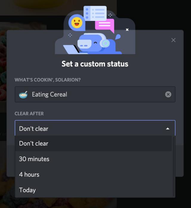 How to create and edit status on Discord