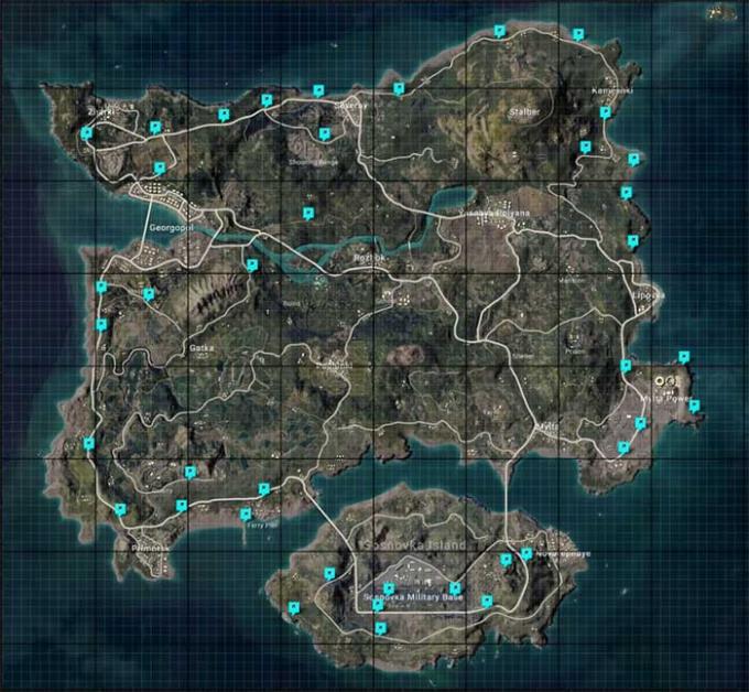 PUBG：ジェットコースターの地図の場所ErangelとMiramar