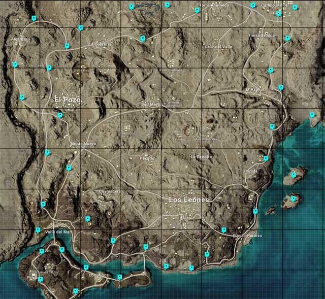 PUBG：ジェットコースターの地図の場所ErangelとMiramar