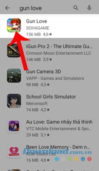 Instructions for installing and playing Gun Love on the phone