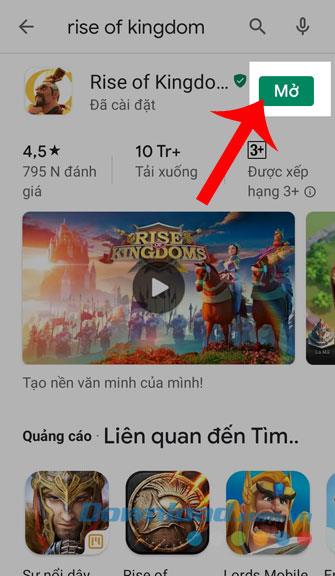 Instructions for installing and playing Rise of Kingdoms on your phone