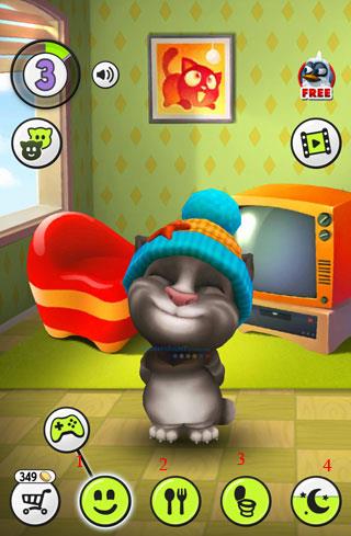 Instructions to play the game My Talking Tom