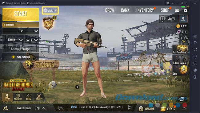 Siapkan keyboard virtual untuk memainkan PUBG Mobile di Tencent Gaming Buddy