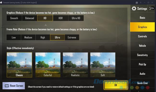 Siapkan keyboard virtual untuk memainkan PUBG Mobile di Tencent Gaming Buddy