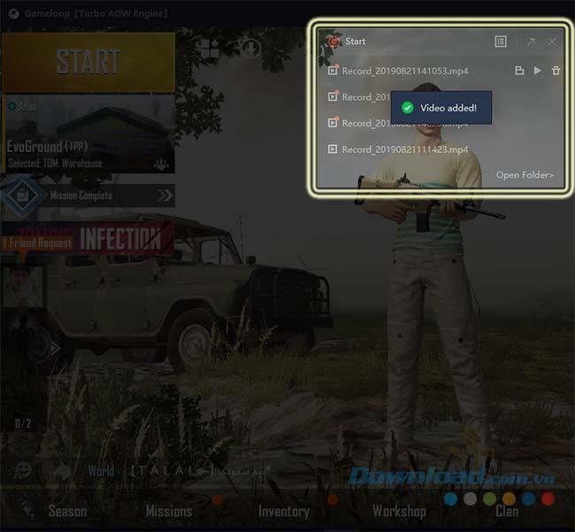 วิธีบันทึกหน้าจอเล่น PUBG Mobile บน GameLoop