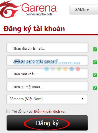 Instructions to create accounts Garena game LOL, FIFA Online 3, Dota