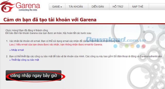 Instructies om accounts aan te maken Garena-game LOL, FIFA Online 3, Dota