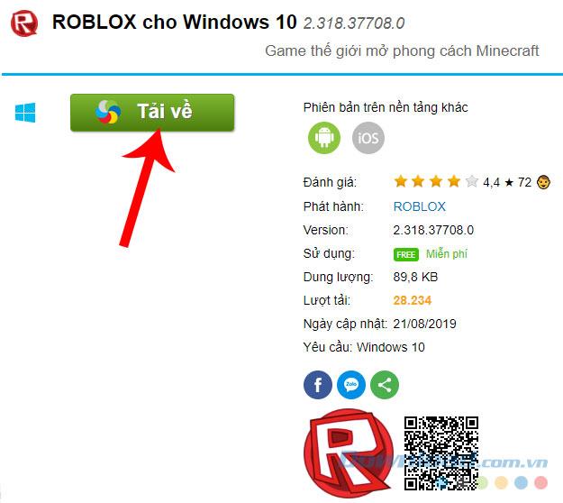 Instructions on how to install Roblox FREE on Windows 7/8/10