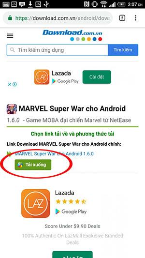 Instructions pour installer le jeu Marvel Super War