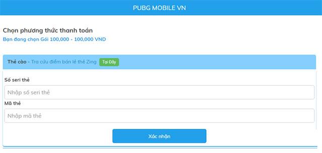 Instruction to load PUBG Mobile VN card quickly